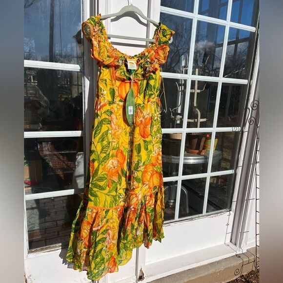 FARM Rio Tangerine Midi Dress NWT - Picture 4 of 16